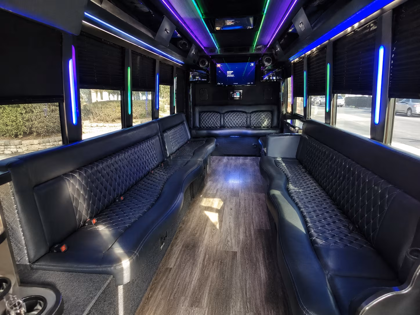 pocatello 15 passenger party bus interior