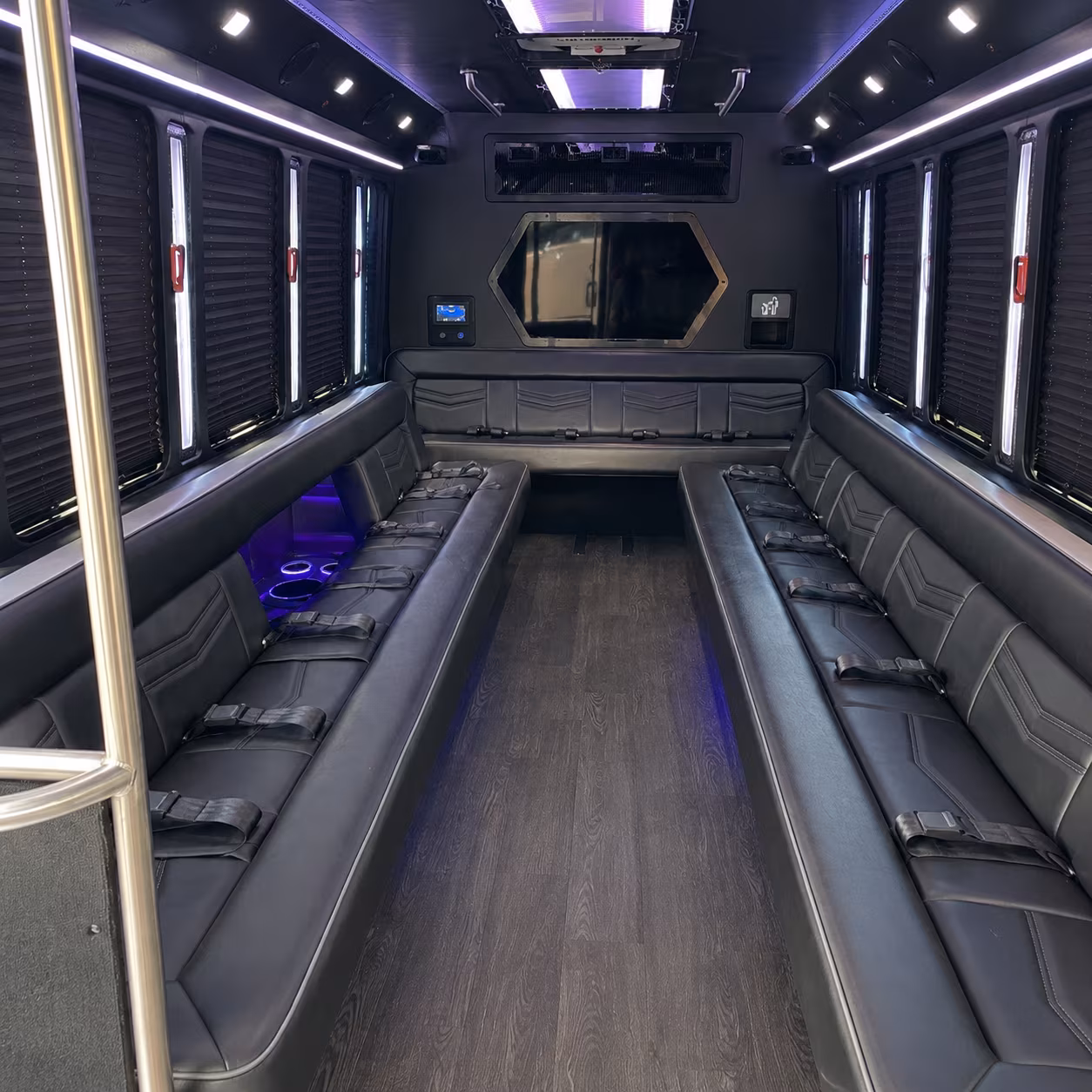 pocatello 18 passenger party bus interior