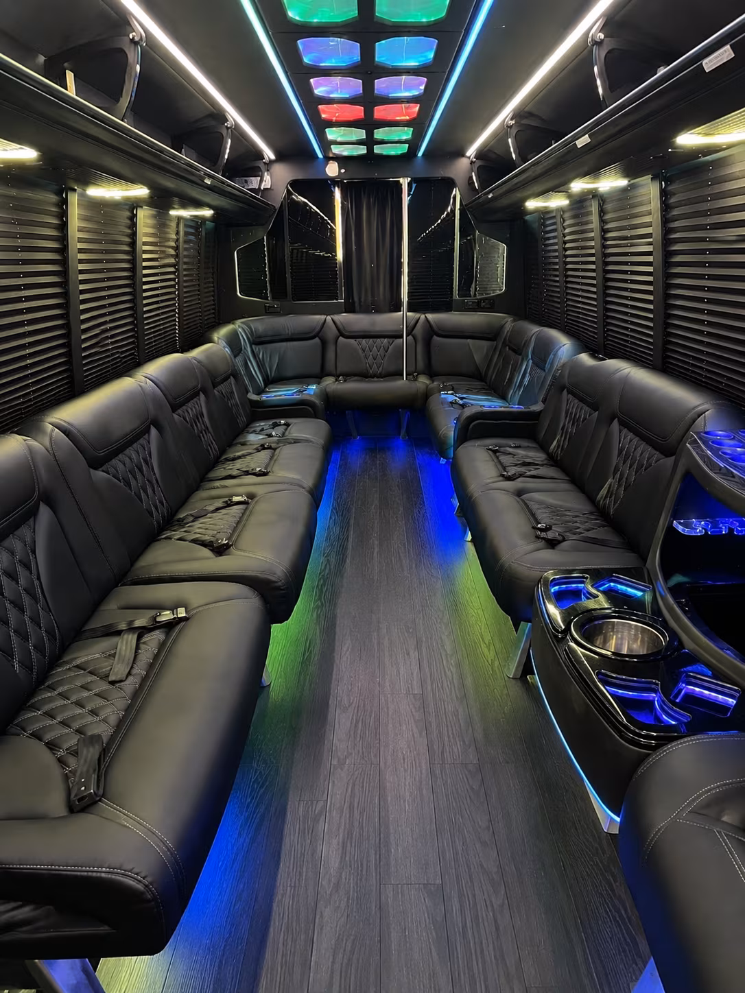 pocatello 20 passenger party bus interior
