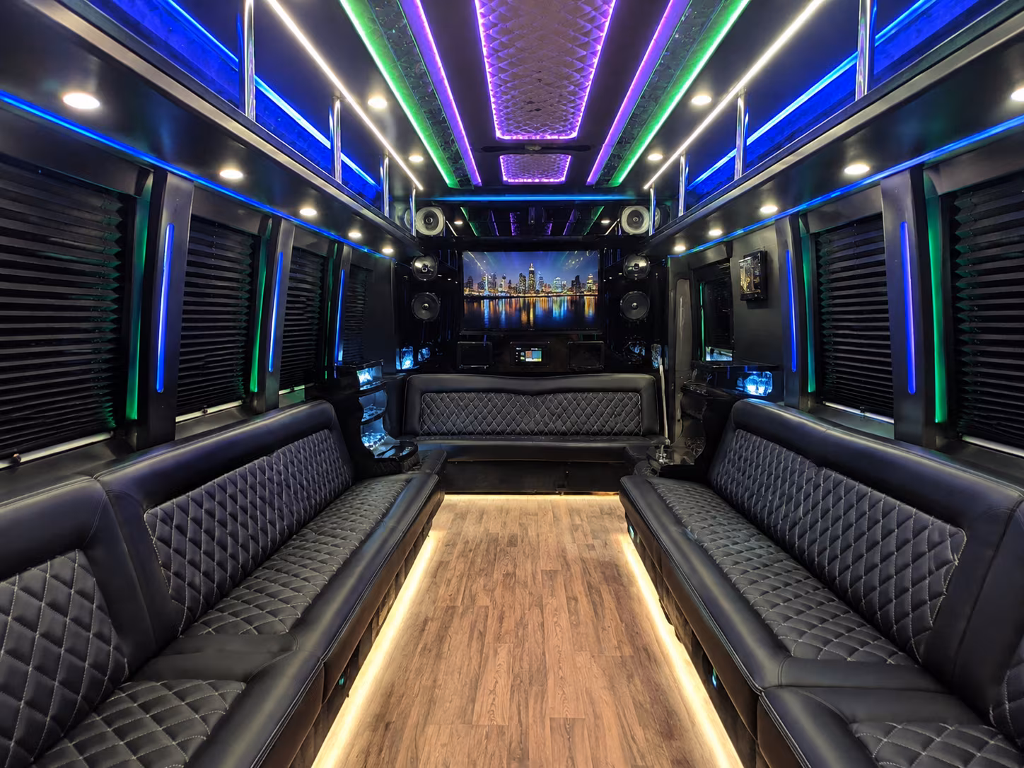 pocatello 25 passenger party bus interior