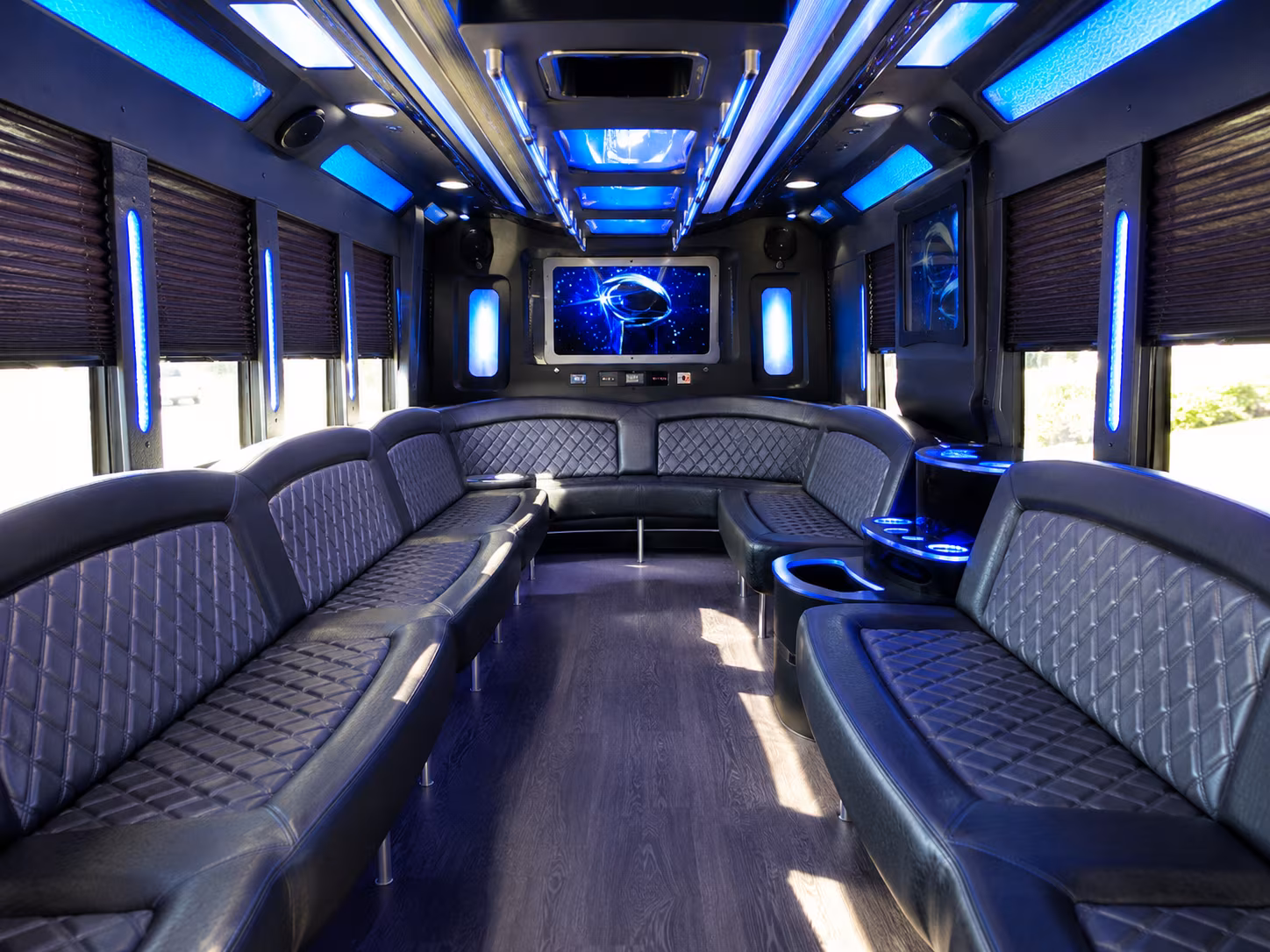 pocatello 28 passenger party bus inside